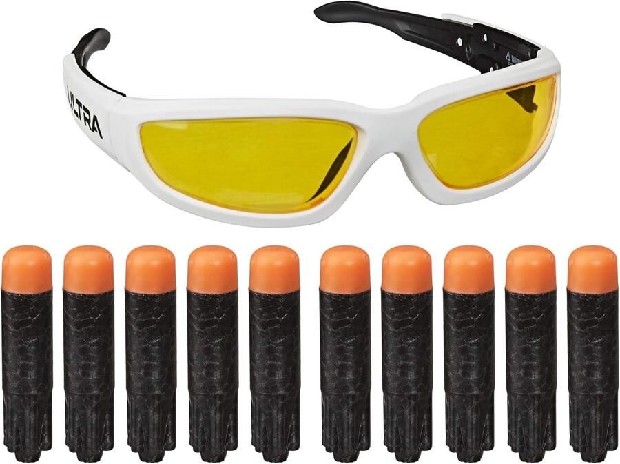 Hasbro Nerf Ultra – 10 dardi e Occhiali Vision Gear (ricarica per blaster Nerf Ultra con incluso un paio di occhiali protettivi)