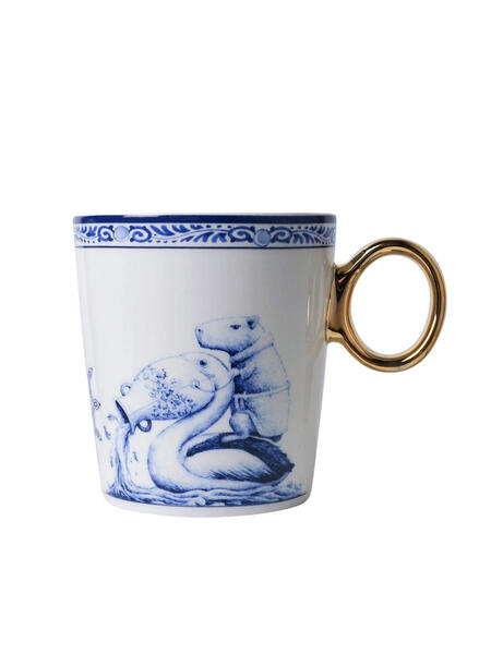 Heinen Delfts Blauw - Tazza in ceramica da 300 ml: Segni zodiacali - Acquario