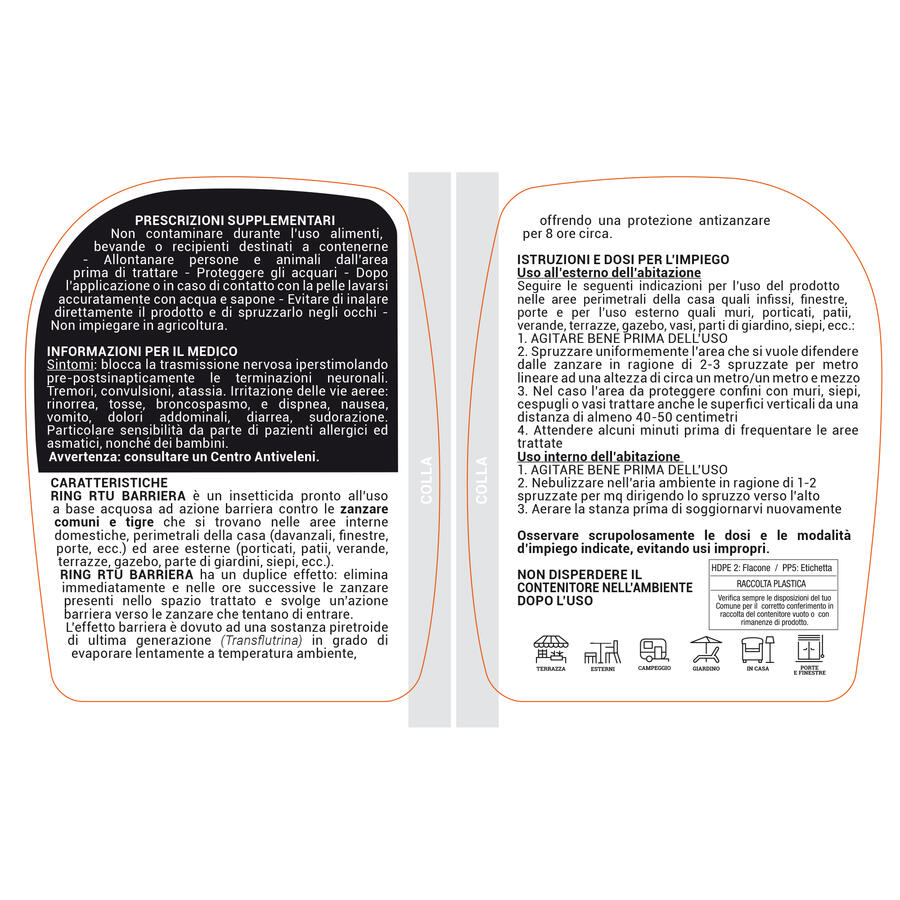Spray Insetticida Barriera Antizanzare da 500 ml PROTEMAX