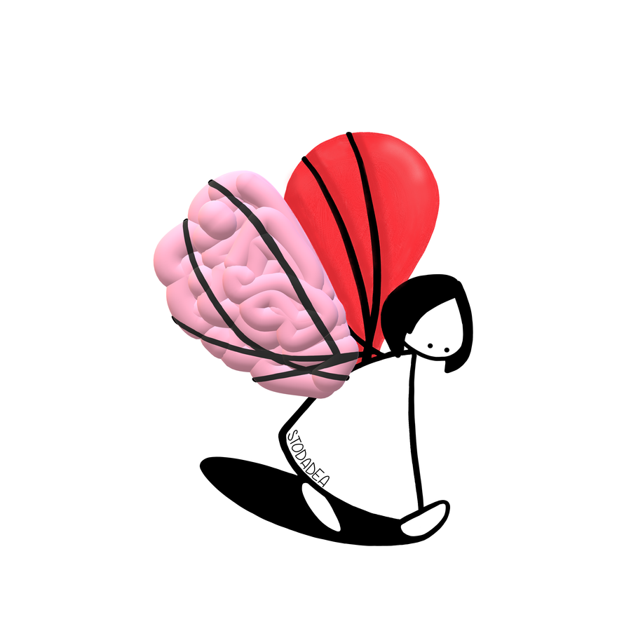 STAMPA CARTOLINA "TESTA & CUORE"