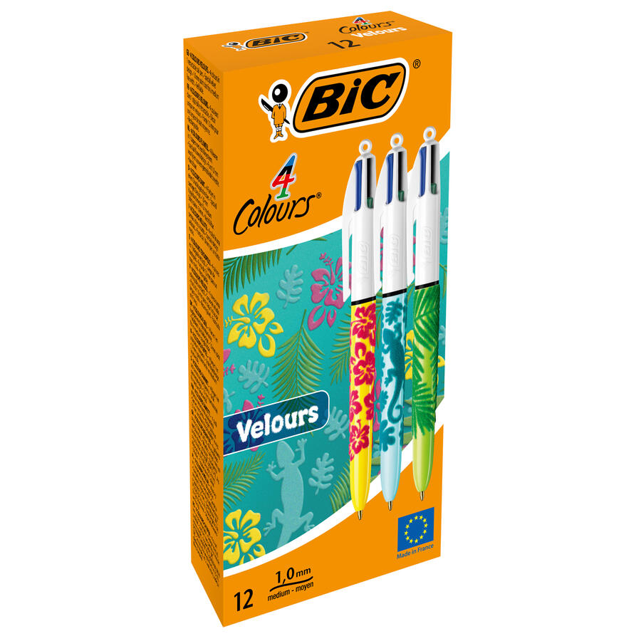 Penna Sfera a Scatto 4 COLORI Punta 1,0 mm BIC - conf. 12 pz