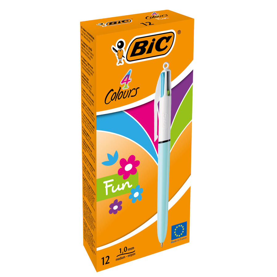 Penna Sfera a Scatto 4 COLORI Punta 1,0 mm BIC - conf. 12 pz