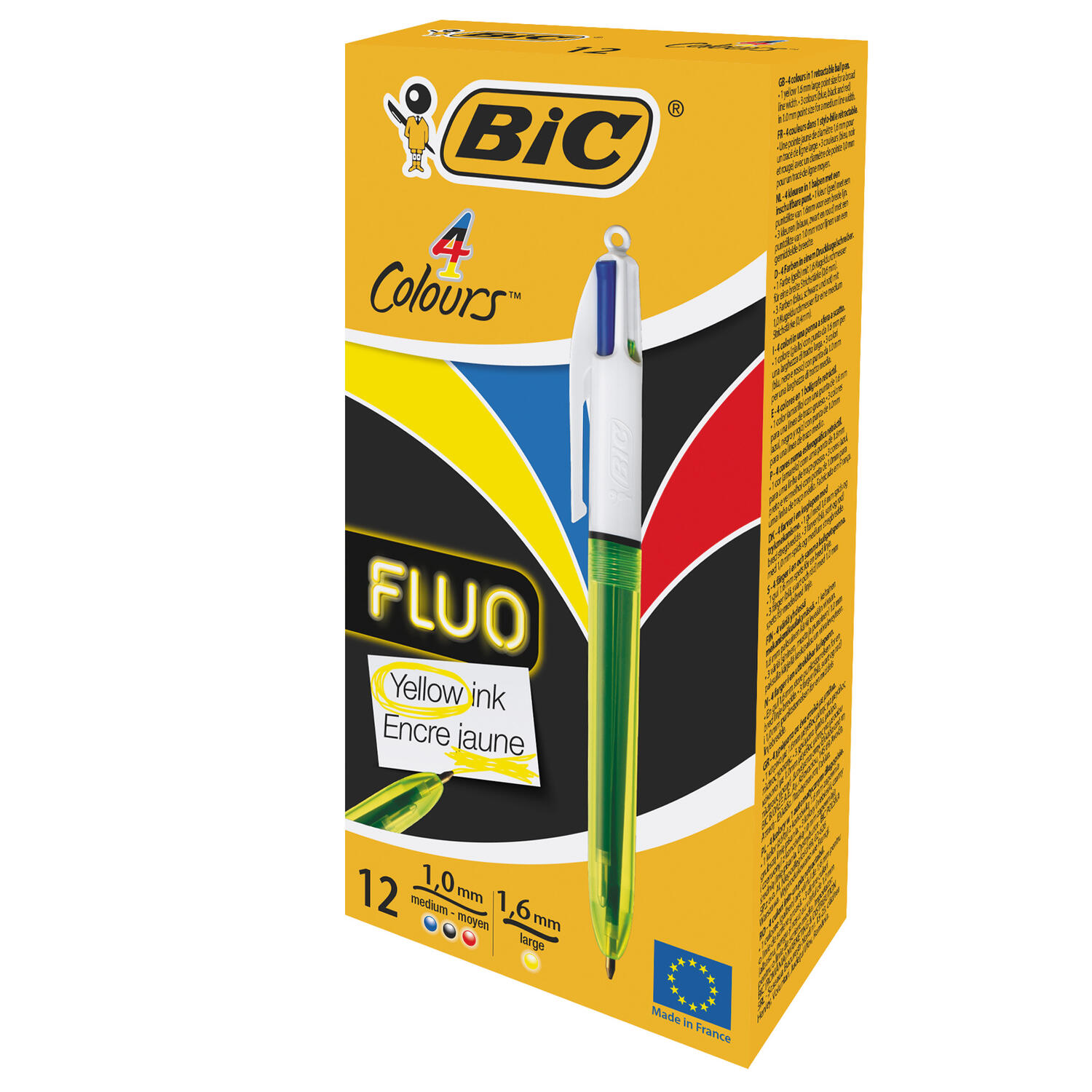 Penna Sfera a Scatto 4 COLORI Punta 1,0 mm BIC - conf. 12 pz