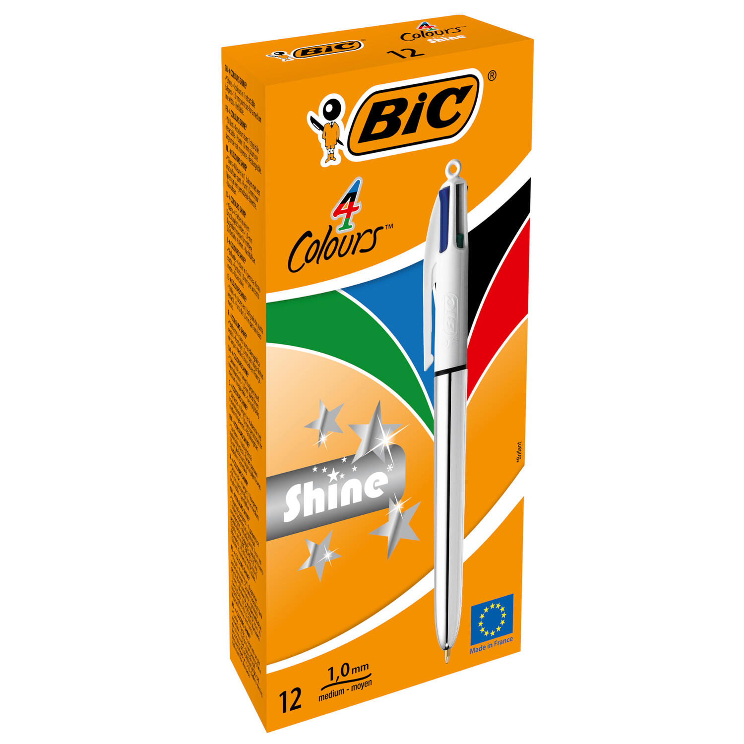 Penna Sfera a Scatto 4 COLORI Punta 1,0 mm BIC - conf. 12 pz
