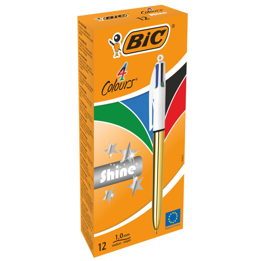 Penna Sfera a Scatto 4 COLORI Punta 1,0 mm BIC - conf. 12 pz