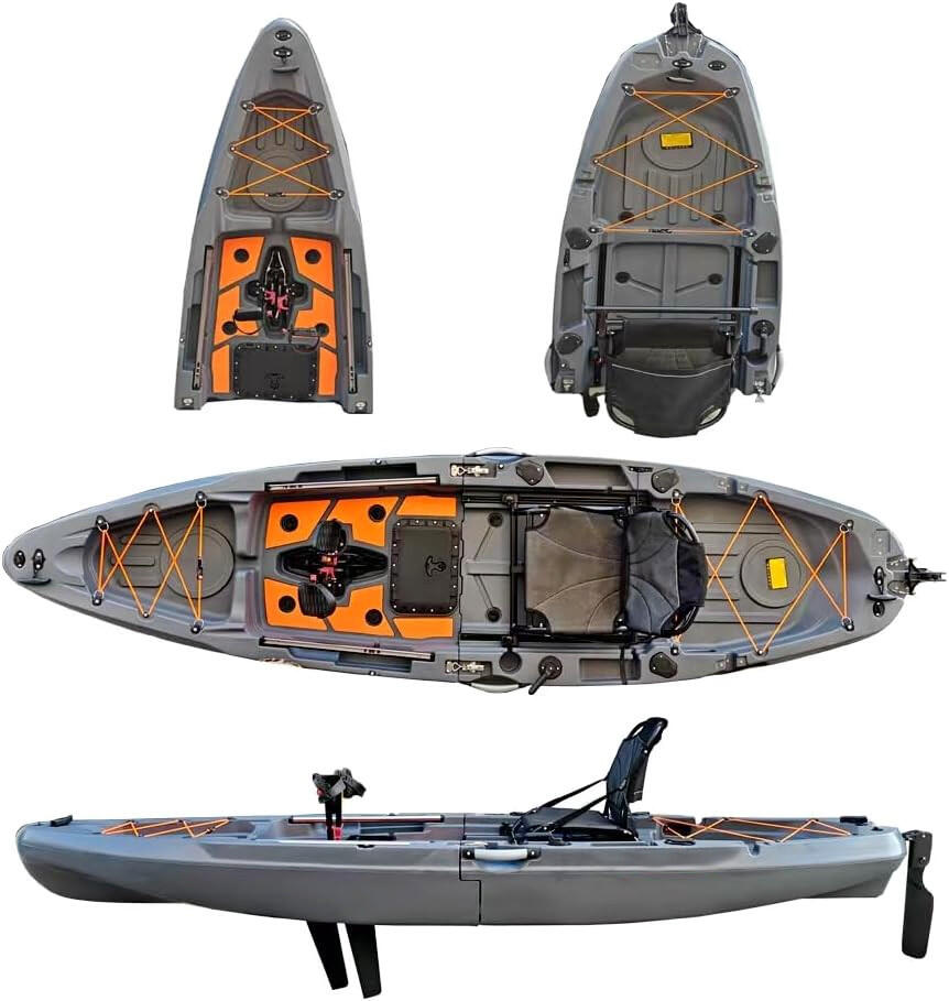 Kayak da pesca a pedali con pinnette - modulare divisibile - 335 cm SKF K1 - Desert