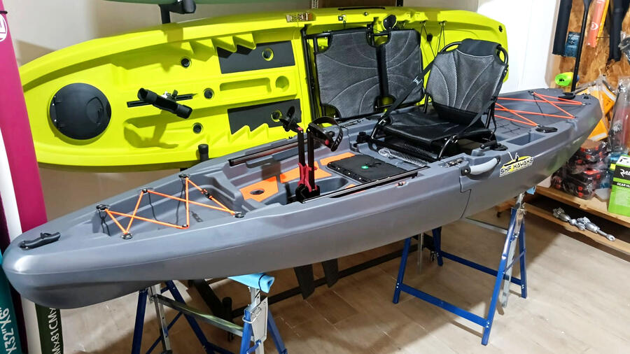 Kayak da pesca a pedali con pinnette - modulare divisibile - 335 cm SKF K1 - Desert