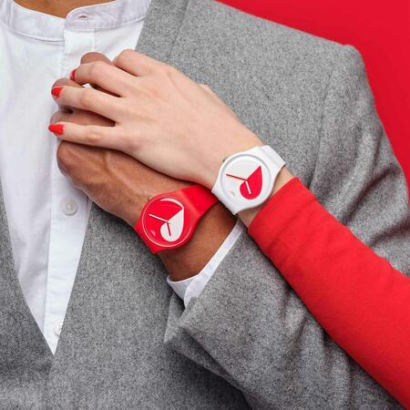 Swatch Orologio HALF <3 RED VALENTINE'S DAY 41mm SO29Z113