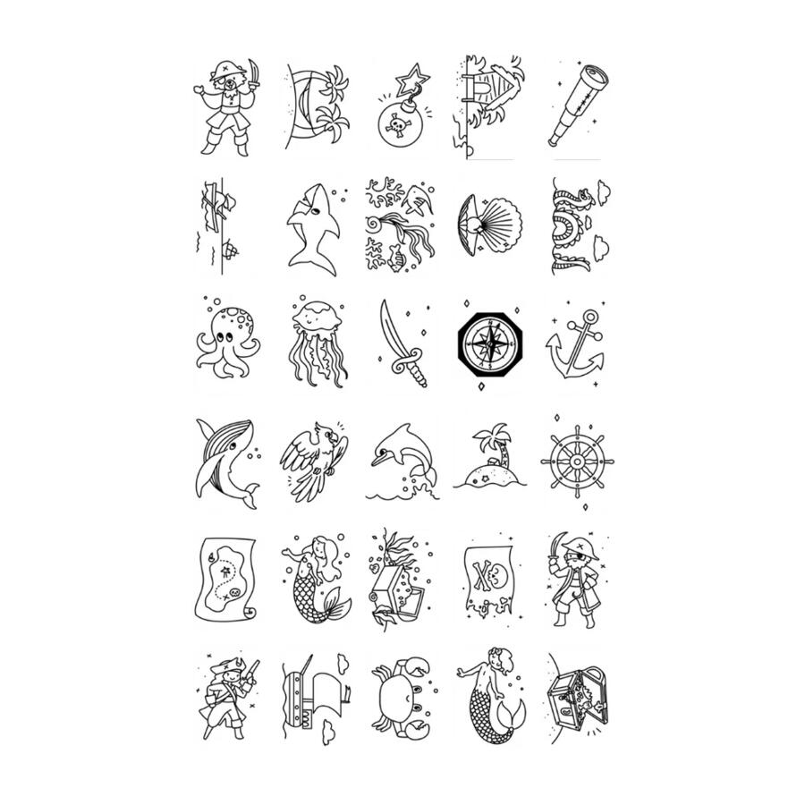 KIDYDRAW‑MINI – Lavagnetta LCD Oceans & Pirates con 30 illustrazioni