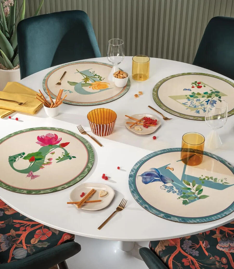 Tovaglietta Rigida Monogramma L L'Oca Nera Catalogo 2026 - Ø39cm Made in Italy