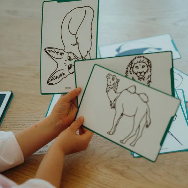 KIDYDRAW‑MINI – Lavagnetta LCD Animals Around the World con 30 illustrazioni