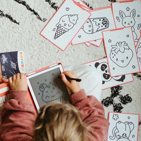 KIDYDRAW‑MINI – Lavagnetta LCD Kawaii con 30 illustrazioni