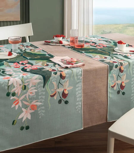 Runner Antimacchia Ninfa L'Oca Nera - 50x155 cm Idrorepellente