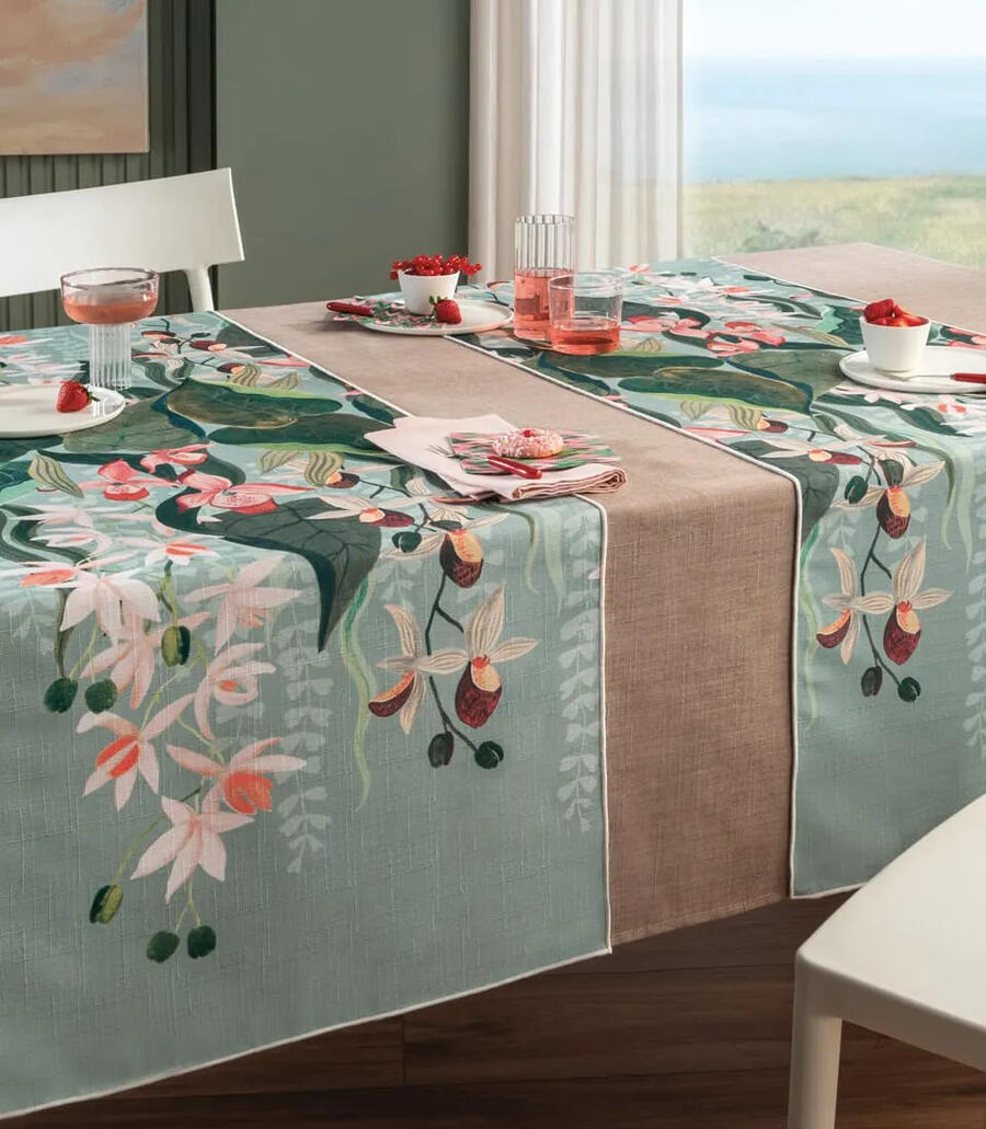 Runner Antimacchia Ninfa L'Oca Nera - 50x155 cm Idrorepellente