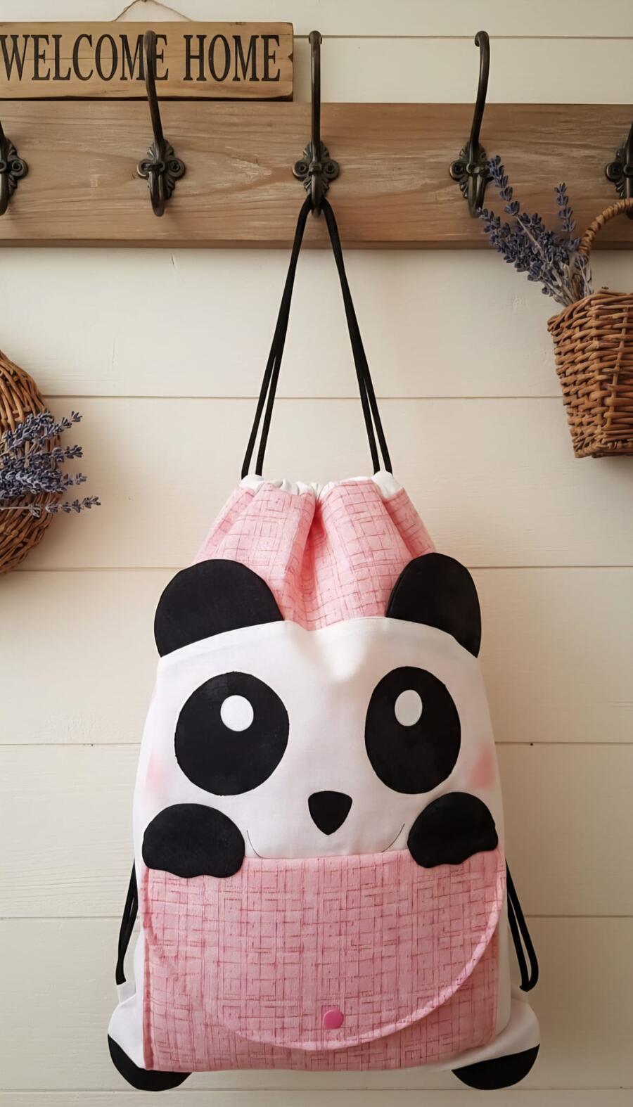 cartamodello sacchetto asilo panda