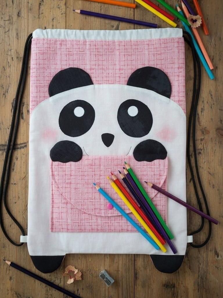 cartamodello sacchetto asilo panda
