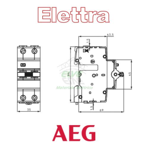 AEG - DN45C10/AC30 Interruttore magnetotermico differenziale 1P+N 10A 0,03A AC 4,5KA 2M