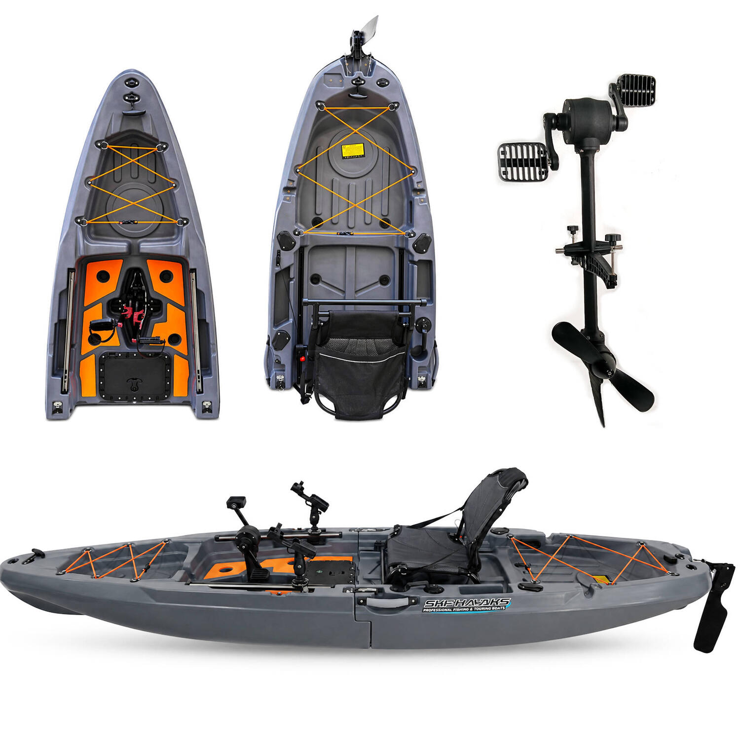 Kayak da pesca a pedali con elica - modulare smontabile 335 cm SKF K1 - Desert
