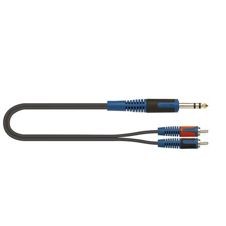 Quik Lok RKSA/120-2 Jack TRS Stereo 6.3 / 2x Spina Phono RCA 2 mt
