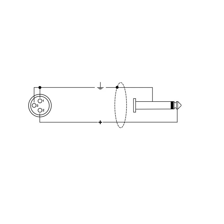 Quik Lok RKSM/300-3 Cannon XRL Femmina / Jack TS Mono 6.3 3 mt
