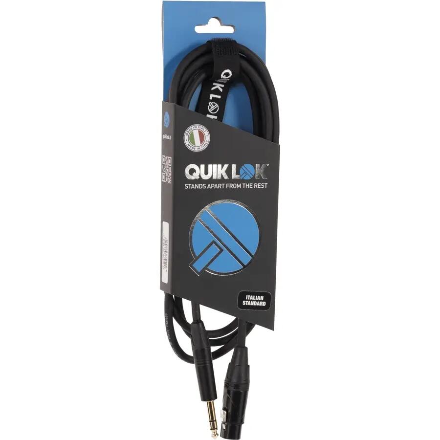 Quik Lok ITST/FJS-1 B Cavo Cannon XLR Femmina / Jack 6.3 TRS Stereo 1 mt