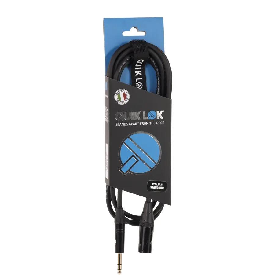 Quik Lok ITST/MJS-1 B Cavo Cannon XLR Maschio / Jack 6.3 TRS Stereo 1 mt
