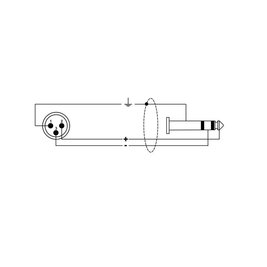 Quik Lok ITST/MJS-1 B Cavo Cannon XLR Maschio / Jack 6.3 TRS Stereo 1 mt