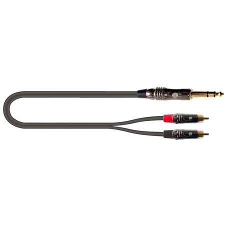 Quik Lok ITST/JS2RCA-2 Cavo Jack 6.3 TRS Stereo / 2x Spina Phono RCA 2 mt