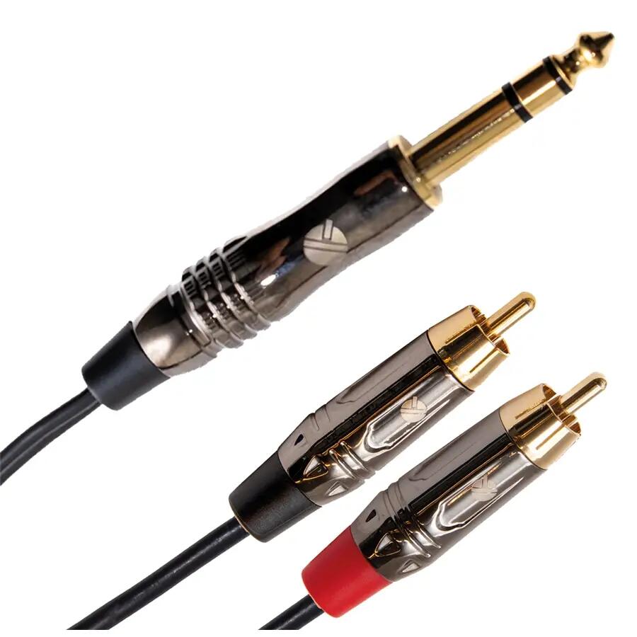 Quik Lok ITST/JS2RCA-2 Cavo Jack 6.3 TRS Stereo / 2x Spina Phono RCA 2 mt