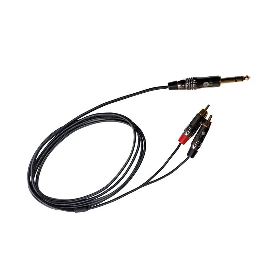 Quik Lok ITST/JS2RCA-2 Cavo Jack 6.3 TRS Stereo / 2x Spina Phono RCA 2 mt