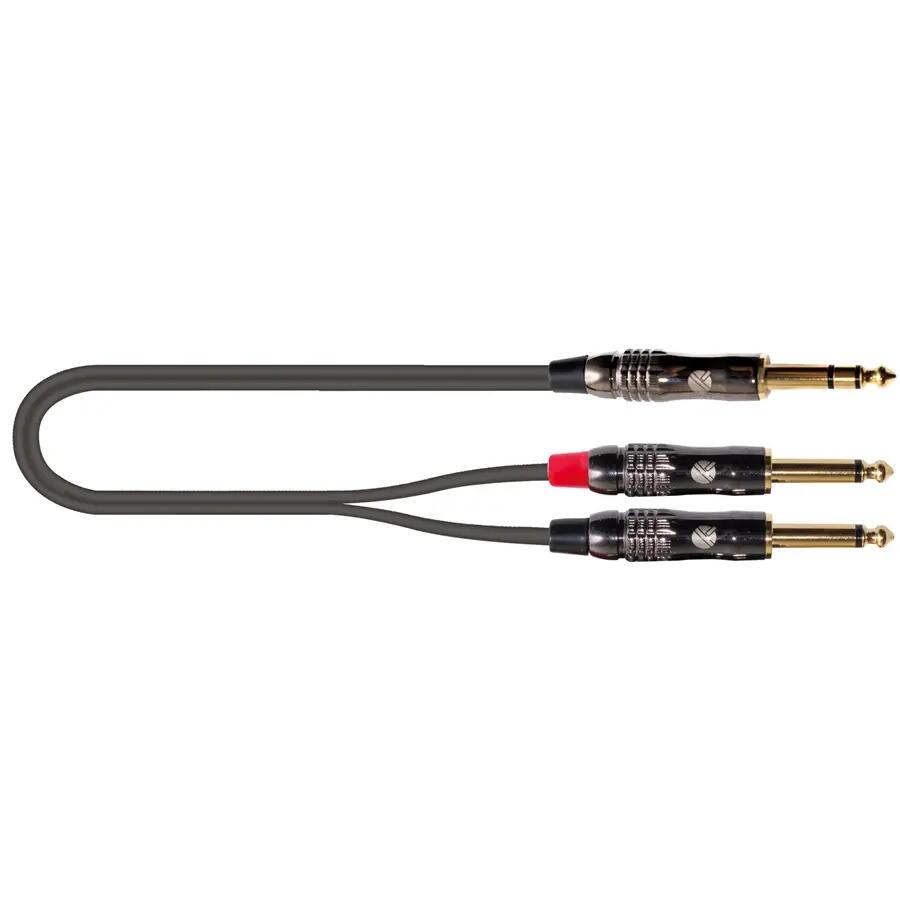 Quik Lok ITST/JS2JM-1 Cavo Jack 6.3 TRS Stereo / 2x Jack 6.3 TS Mono 1 mt