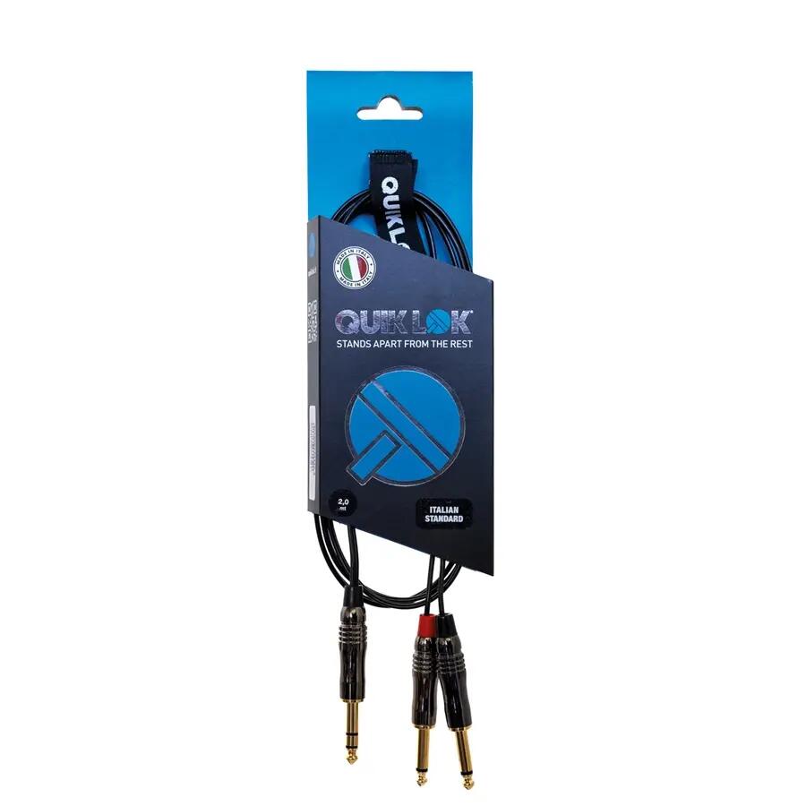 Quik Lok ITST/JS2JM-1 Cavo Jack 6.3 TRS Stereo / 2x Jack 6.3 TS Mono 1 mt