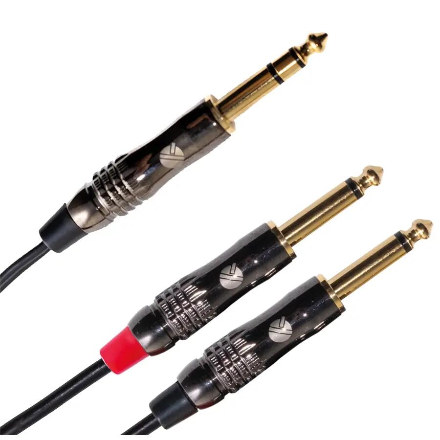 Quik Lok ITST/JS2JM-1 Cavo Jack 6.3 TRS Stereo / 2x Jack 6.3 TS Mono 1 mt
