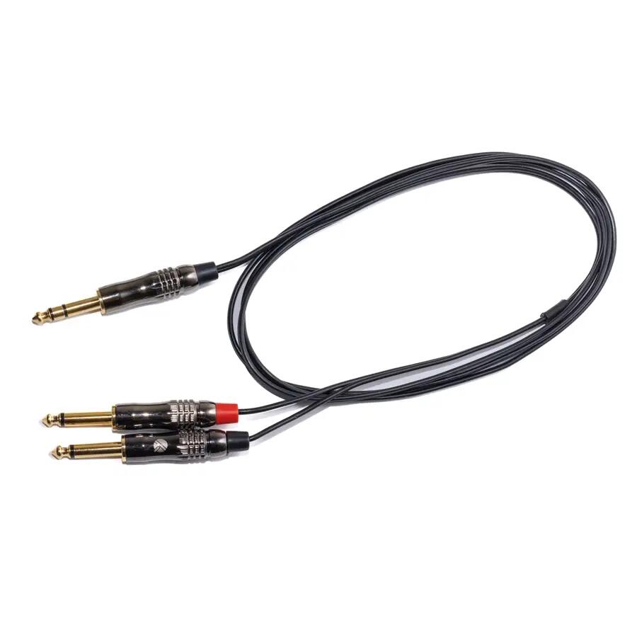 Quik Lok ITST/JS2JM-1 Cavo Jack 6.3 TRS Stereo / 2x Jack 6.3 TS Mono 1 mt
