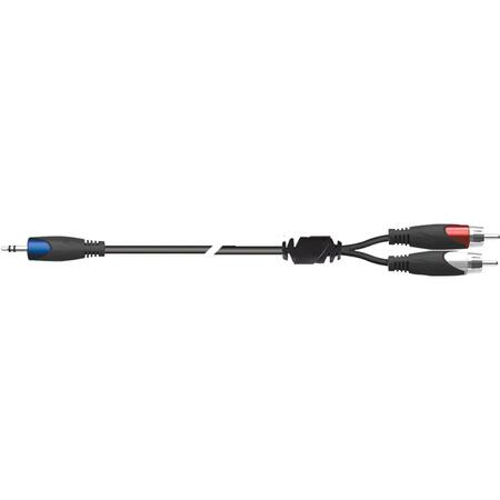 Quik Lok SX/40-3K Minijack 3.5 TRS Stereo / 2x Spina Phono RCA 3 mt