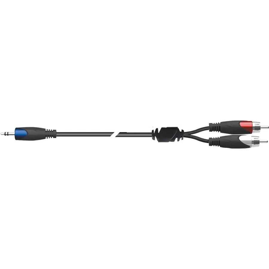 Quik Lok SX/40-3K Minijack 3.5 TRS Stereo / 2x Spina Phono RCA 3 mt