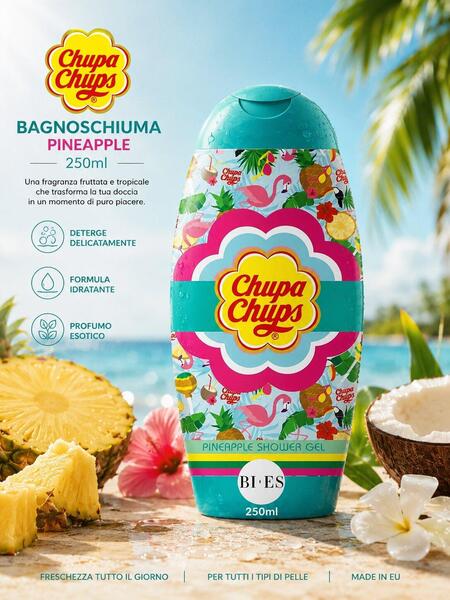 Chupa Chups Bagnoschiuma da 250 ml PineApple [Conf. da 12 pezzi]