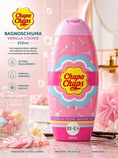 Chupa Chups Bagnoschiuma da 250 ml Vanilla Cookie [Conf. da 12 pezzi]