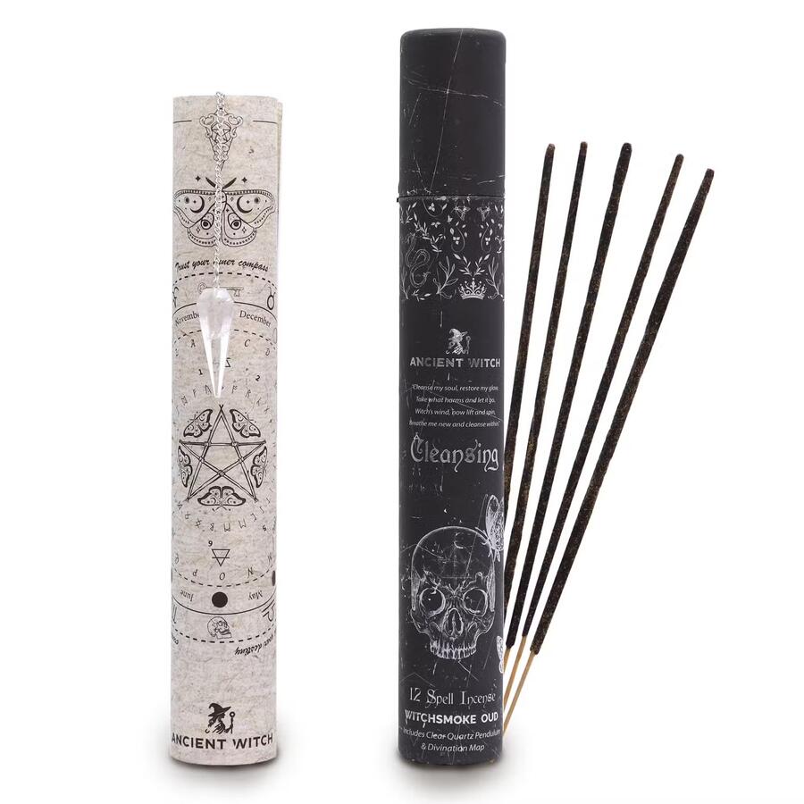 Incenso per Incantesimi Ancient Witch - Purificazione – Pendolo Cristallo di Rocca