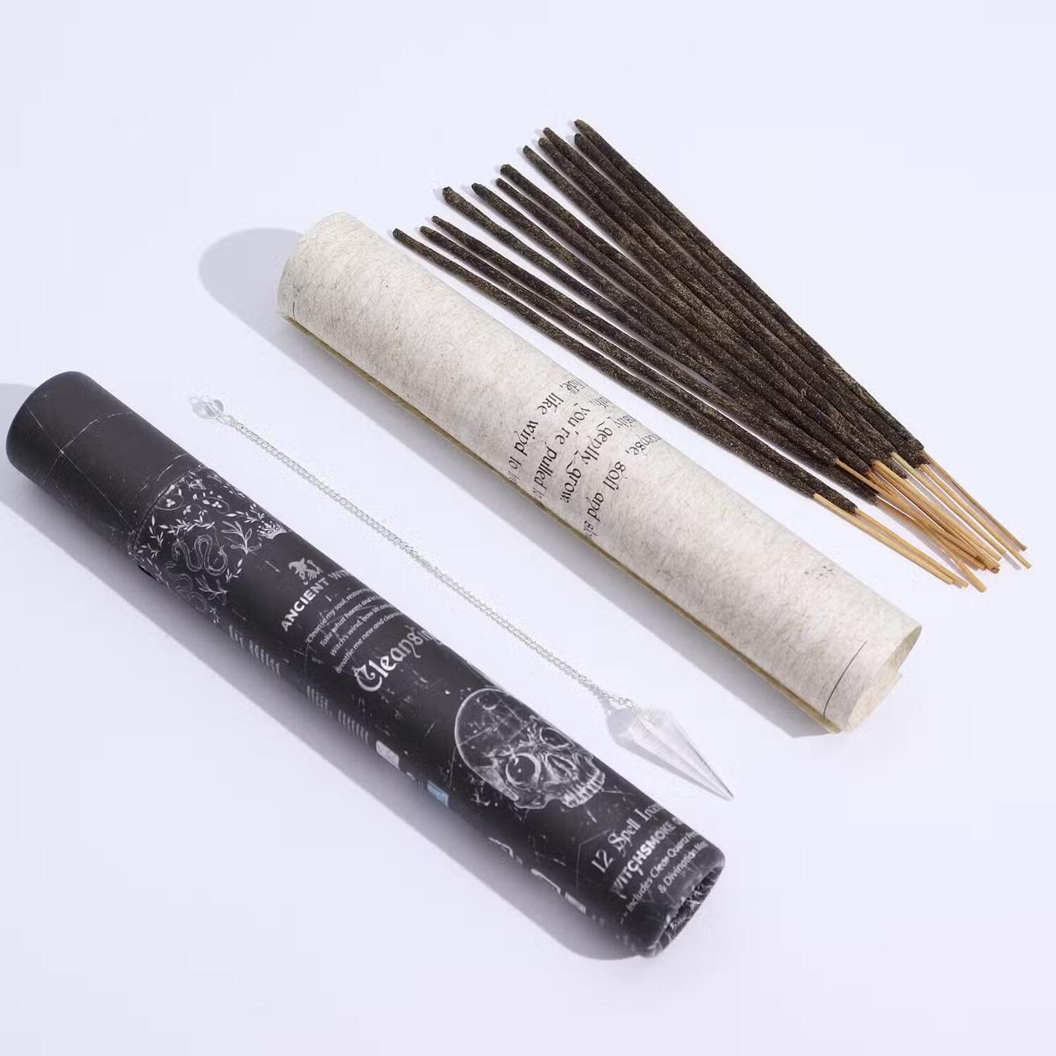 Incenso per Incantesimi Ancient Witch - Purificazione – Pendolo Cristallo di Rocca