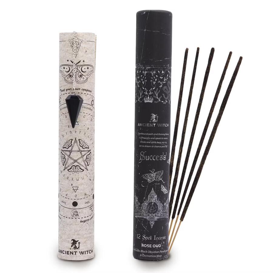 Incenso per Incantesimi Ancient Witch - Successo – Pendolo Ossidiana Nera