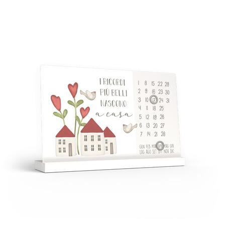 Calendario Perpetuo "I Ricordi Più Belli Nascono a Casa" L'Angolo delle Idee - Lamiera Laccata 22x12 cm