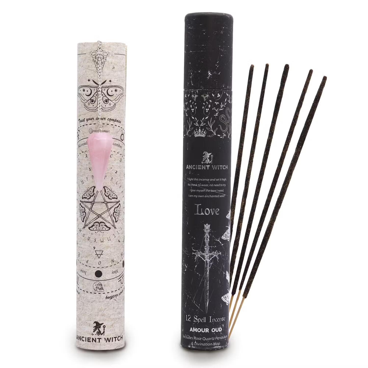 Incenso per Incantesimi Ancient Witch - Amore – Pendolo Quarzo Rosa
