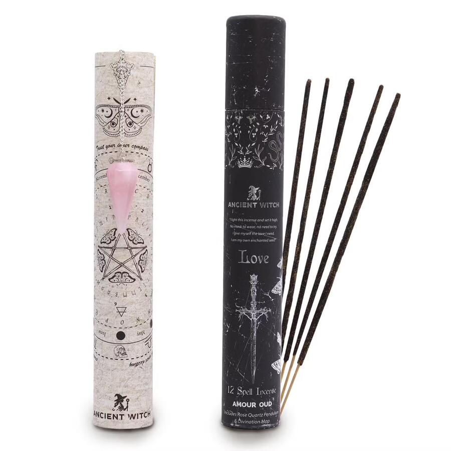 Incenso per Incantesimi Ancient Witch - Amore – Pendolo Quarzo Rosa