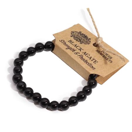 Bracciale in Agata Nera - 8 mm