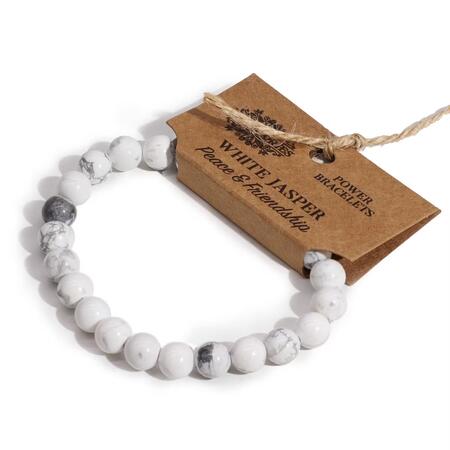 Bracciale in Diaspro Bianco - 8 mm