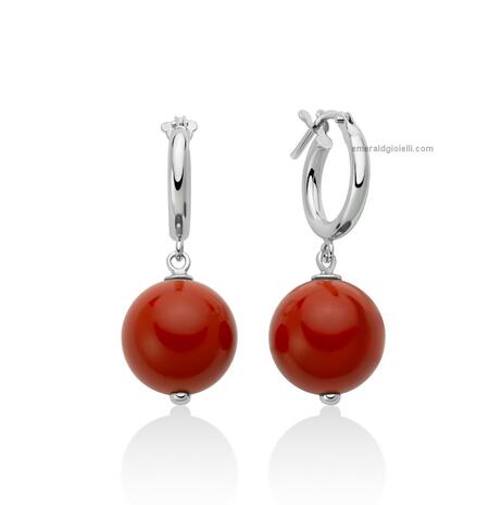 PER2824 Boccoline pendenti Color corallo rosso   Miluna 