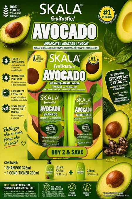Skala Expert Brasil Avocado Shampoo + Balsamo