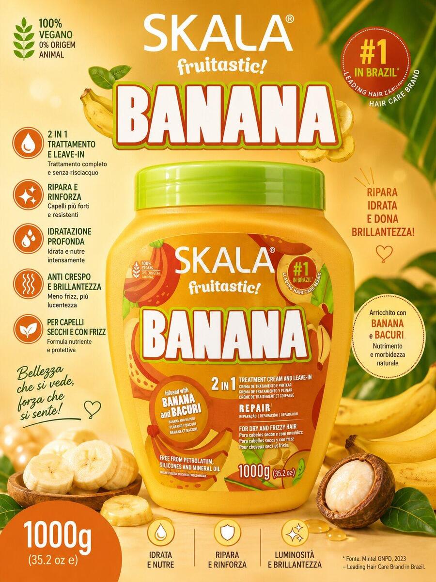 Skala Expert Banana 2 in 1 maschera per capelli da 1 kg 