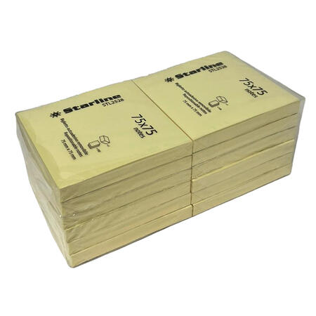 Blocchetto Adesivo tipo POST-IT 654 100 ff 75x75 mm STARLINE - conf. 12 pz